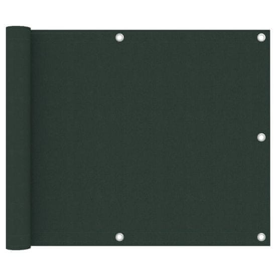 Vidaxl Balkonsko platno temno zeleno 75x300 cm oksford blago