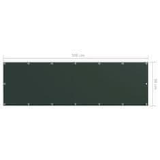 Greatstore Balkonsko platno temno zeleno 90x300 cm oksford blago