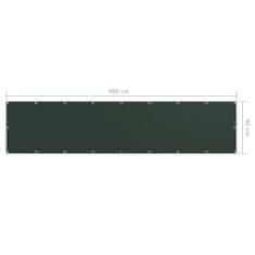 Greatstore Balkonsko platno temno zeleno 90x400 cm oksford blago