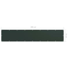 Greatstore Balkonsko platno temno zeleno 75x400 cm oksford blago