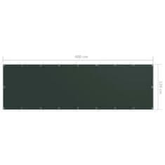 Greatstore Balkonsko platno temno zeleno 120x400 cm oksford blago