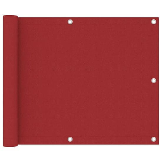 Vidaxl Balkonsko platno rdeče 75x600 cm oksford blago