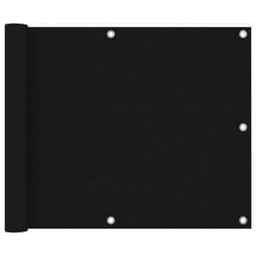 Vidaxl Balkonsko platno črno 75x300 cm oksford blago