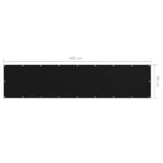 Greatstore Balkonsko platno črno 90x400 cm oksford blago