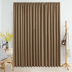 Greatstore Zatemnitvena zavesa z obešali taupe 290x245 cm