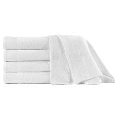 Vidaxl Brisače za tuširanje 5 kosov bombaž 450 gsm 70x140 cm bele