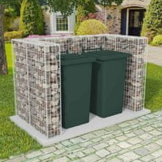 Vidaxl Gabion dvojna ograda za koše za smeti jeklo 180x100x120 cm