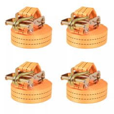 shumee vidaXL Tovorni vezni trak 4 kosi 1 tona 6mx38mm oranžne barve