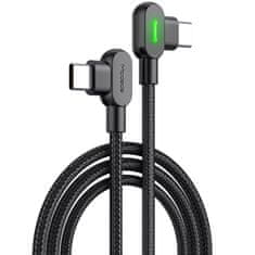 Mcdodo MCDODO 90° KOTNI USB-C KABEL ZA HITRO POLNJENJE, DVOJNI USB TIPA C Z LED PRIKLJUČKOM, 2 M