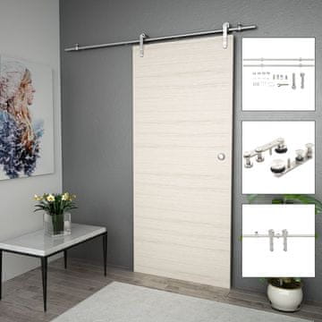 Vidaxl vidaXL Sistem za pritrditev drsnih vrat 183 cm jeklo srebrne barve