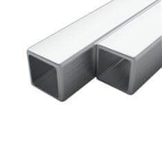 Vidaxl Cevi iz nerjavečega jekla 2 kosa kvadratne V2A 2 m 25x25x1,9 mm