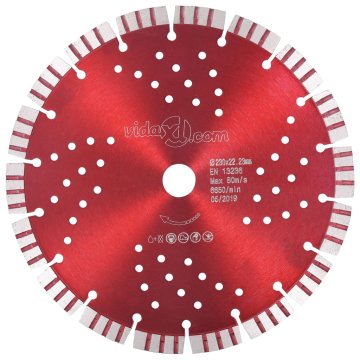 Vidaxl Diamantni rezalni disk s turbo in luknjami iz jekla 230 mm