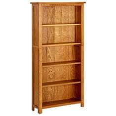Vidaxl Knjižna omara 5-nadstropna 70x22x140 cm trdna hrastovina