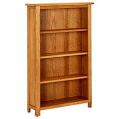 Vidaxl Knjižna omara 4-nadstropna 70x22x110 cm trdna hrastovina