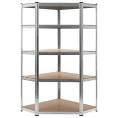 Vidaxl Polica za shranjevanje jeklo in MDF 90x90x180 cm srebrna