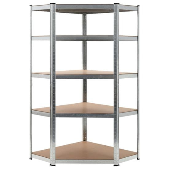 Vidaxl Polica za shranjevanje jeklo in MDF 90x90x180 cm srebrna