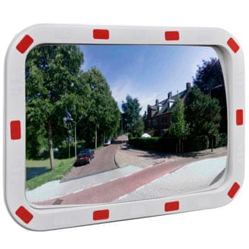 Vidaxl Konveksno prometno ogledalo pravokotno 40x60 cm z odsevniki