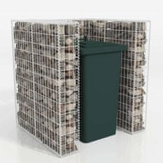 Greatstore Gabion enojna ograda za koš za smeti jeklo 110x100x120 cm