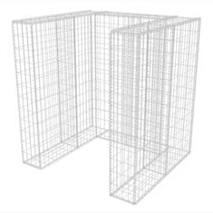 Vidaxl Gabion enojna ograda za koš za smeti jeklo 110x100x120 cm