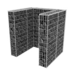 Greatstore Gabion enojna ograda za koš za smeti jeklo 110x100x120 cm