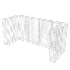 Vidaxl Gabionska trojna ograda za koš za smeti jeklo 250x100x120 cm