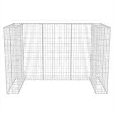 Vidaxl Gabion dvojna ograda za koše za smeti jeklo 180x100x120 cm