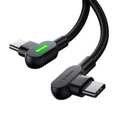 Mcdodo MCDODO 90° KOTNI USB-C KABEL ZA HITRO POLNJENJE, DVOJNI USB TIPA C Z LED PRIKLJUČKOM, 2 M