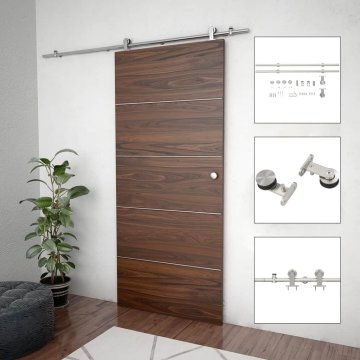Vidaxl vidaXL Sistem za pritrditev drsnih vrat 183 cm jeklo srebrne barve