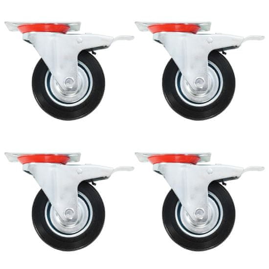 shumee vidaXL Gibljiva kolesa z dvojnimi zavorami 4 kosi 100 mm
