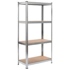 Vidaxl Polica za shranjevanje jeklo in MDF 80x40x160 cm srebrna