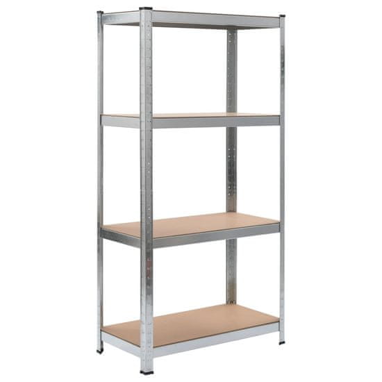 Vidaxl Polica za shranjevanje jeklo in MDF 80x40x160 cm srebrna