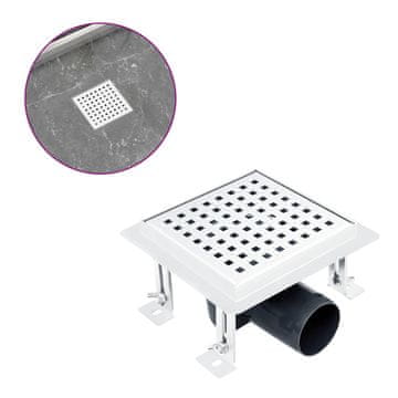 shumee vidaXL Kanaleta za tuš 15x15 cm nerjaveče jeklo