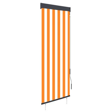 Vidaxl Zunanje rolo senčilo 60x250 cm belo in oranžno