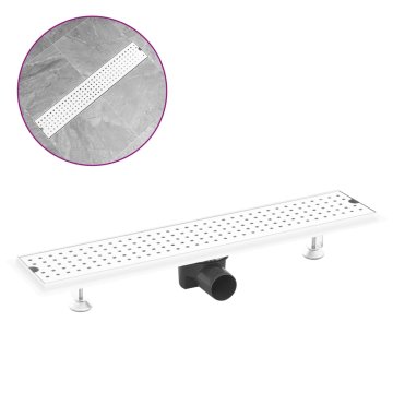 Vidaxl Kanaleta za tuš z luknjicami 63x14 cm nerjaveče jeklo