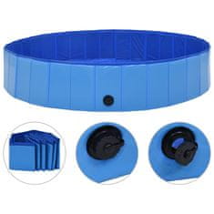 shumee Zložljiv bazen za pse moder 160x30 cm PVC