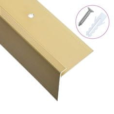 Vidaxl Obrobe za stopnice F-oblike 15 kosov aluminij 90 cm zlate