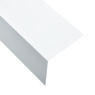 Vidaxl Kotne plošče L-oblike 90° 5 kosov bele 170 cm 100x100 mm