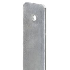 Vidaxl Ograjna sidra 2 kosa srebrna 8x6x60 cm pocinkano jeklo