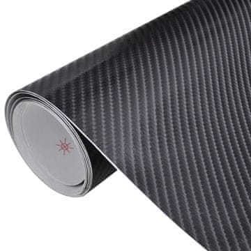 Vidaxl Vinilna folija za avto iz ogljikovih vlaken 4D črna 152x200 cm