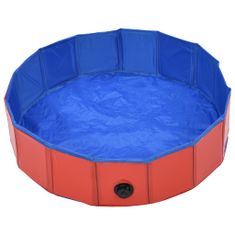 Greatstore Zložljiv bazen za pse rdeč 80x20 cm PVC