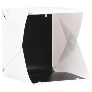 Vidaxl Zložljiv LED svetlobni šotor za foto studio 23x25x25 cm bel