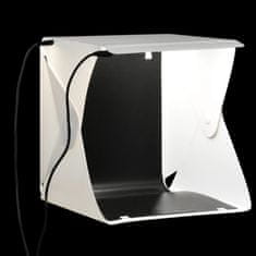 Vidaxl Zložljiv LED svetlobni šotor za foto studio 23x25x25 cm bel