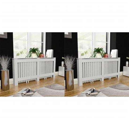 Greatstore Pokrovi za radiatorje 2 kosa MDF 172 cm beli