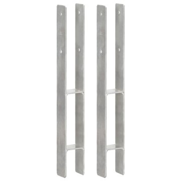 Vidaxl Ograjna sidra 2 kosa srebrna 7x6x60 cm pocinkano jeklo