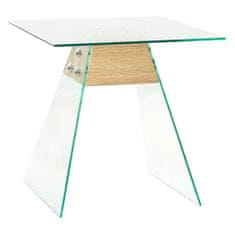 shumee Stranska mizica iz MDF in stekla, 45 x 45 x 45 cm, hrastova barva