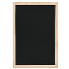 Greatstore Stenska črna tabla iz cedrovine 40x60 cm