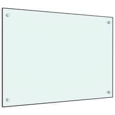 Vidaxl Kuhinjska zaščitna obloga bela 70x50 cm kaljeno steklo