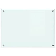 Greatstore Kuhinjska zaščitna obloga bela 70x50 cm kaljeno steklo