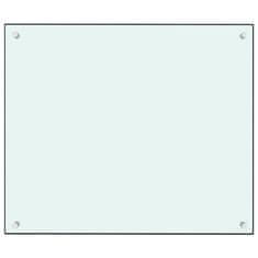 Greatstore Kuhinjska zaščitna obloga bela 70x60 cm kaljeno steklo