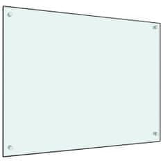 Greatstore Kuhinjska zaščitna obloga bela 80x60 cm kaljeno steklo